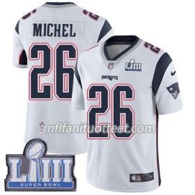 Miesten New England Patriots NFL Pelipaita Sony Michel 26 Nike Valkoinen 2019 Super Bowl LIII